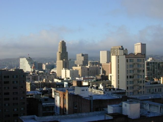 San Francisco: ochtenzicht vanuit hotelkamer