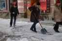 Sneeuwrruimen in de Arbat
