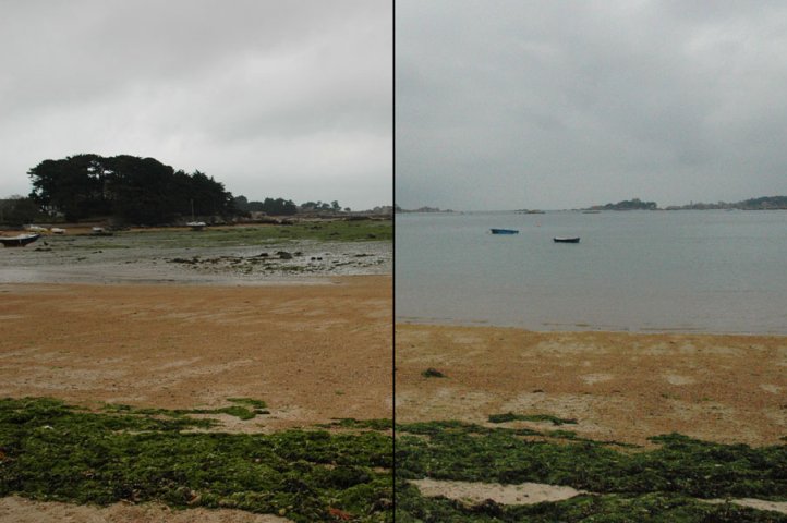 Tr�gastel: baai van Ste-Anne - laagtij/hoogtij