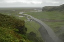 Zicht van bovenaan de Skogafoss