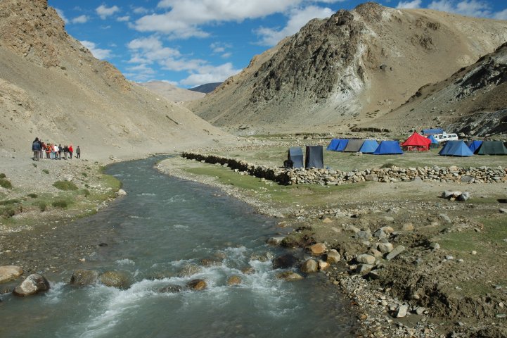 Tentenkamp bij Tso Moriri