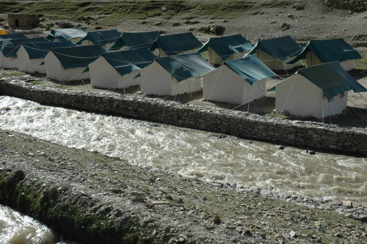 Tentenkamp bij Tso Moriri