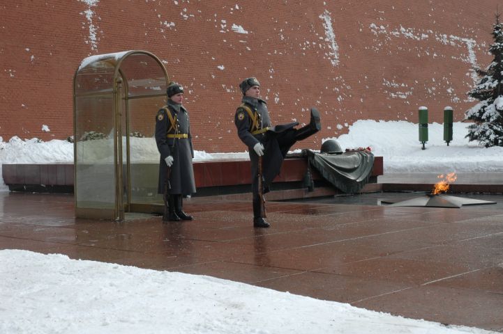Aflossing van de wacht aan het Kremlin