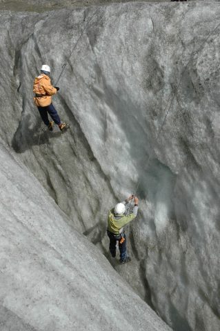 Naar boven prussiken op de Gurgler Ferner